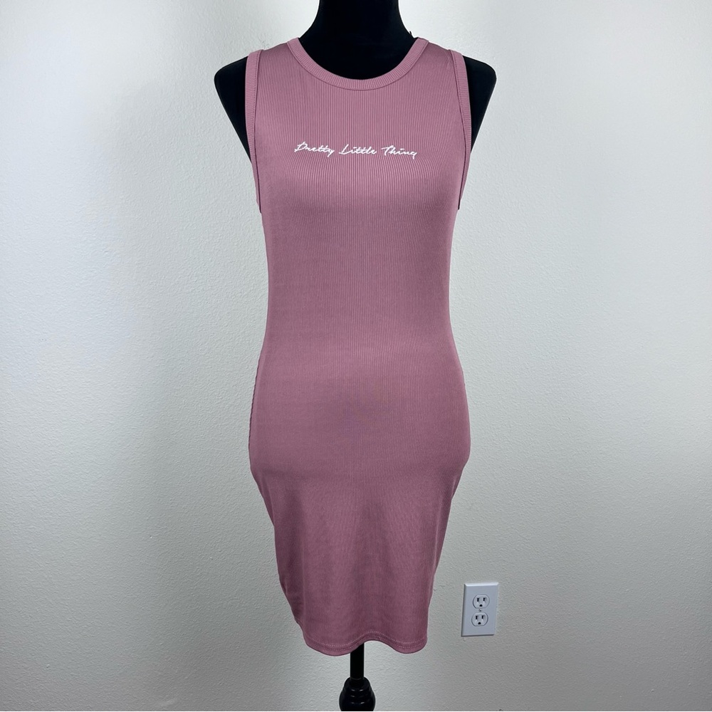 PrettyLittleThing Dress Womens Ten Bodycon Mini Ribbed Sleeveless Stretch Casual